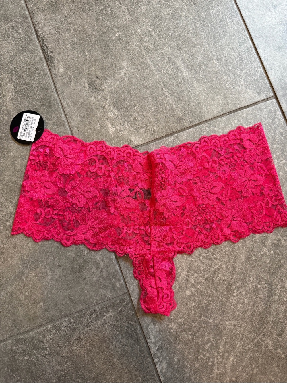Lace Boyshort Panty in Bright Fuchsia